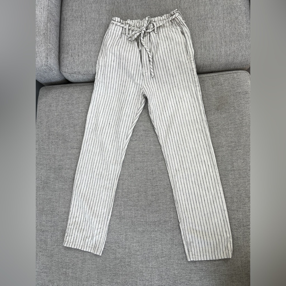 Rag & Bone Straight Leg High Waisted Pinstripe Trousers